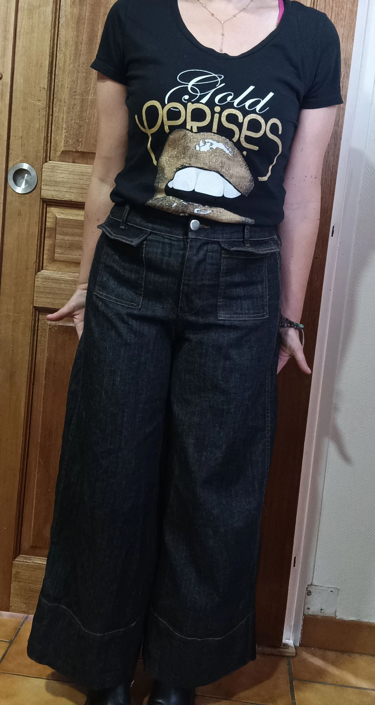 Calça jeans larga / Wide leg crua ZARA - PP – photo 4
